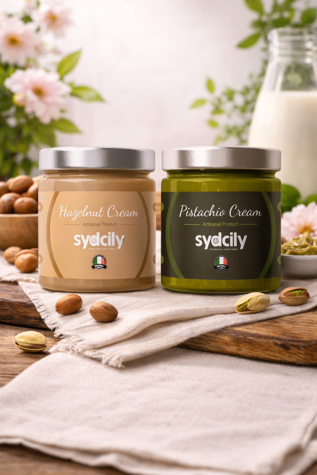 HAZELNUT AND PISTACHIO CREAM SPREAD DUO