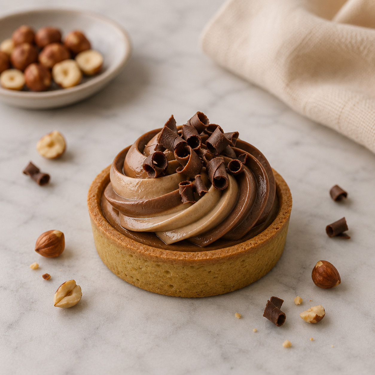 85MM TART FILLED WITH GIANDUIA AND HAZELNUT CUSTARD