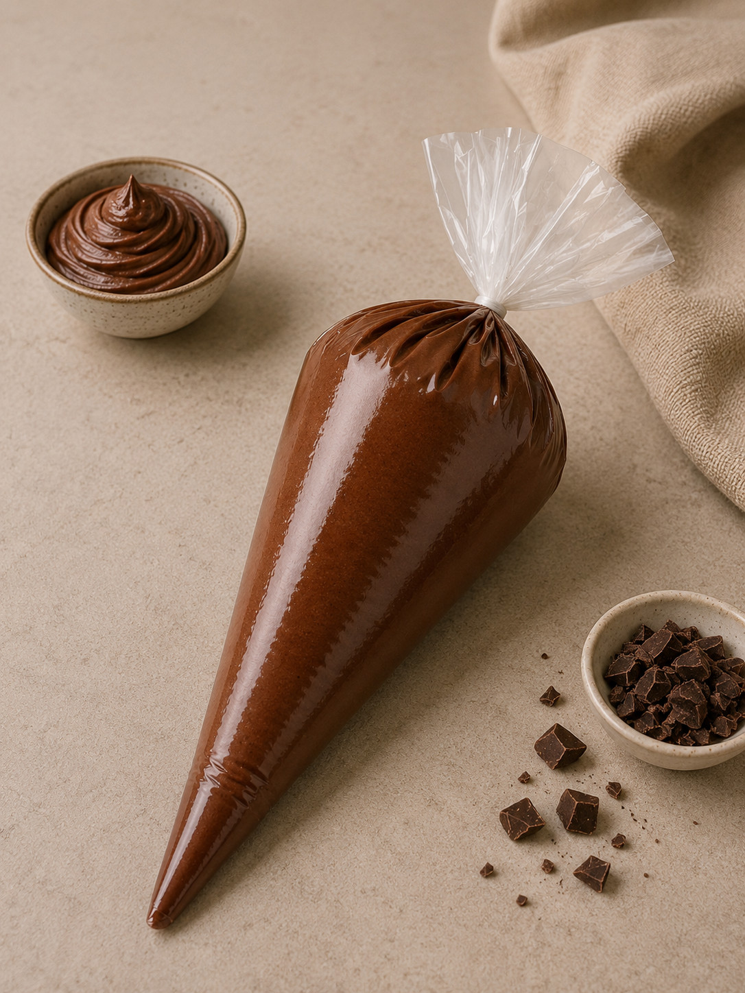 CHOCOLATE CUSTARD PIPING BAG FOR PROFESSIONAL USE