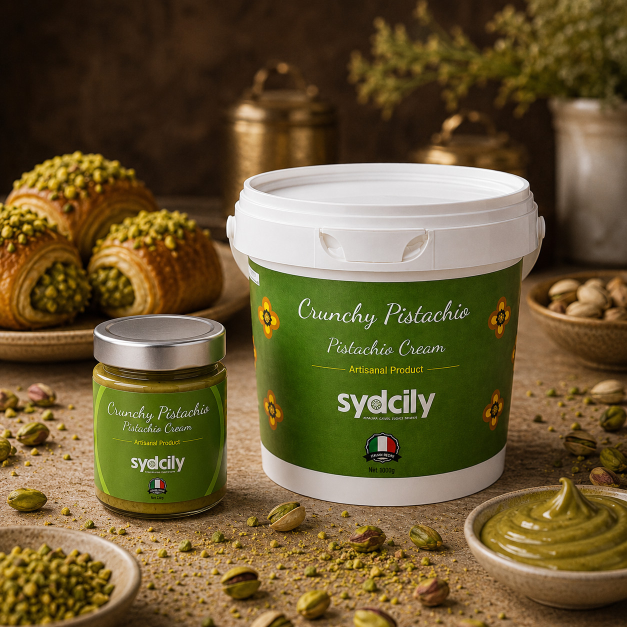 SYDCILY CRUNCHY PISTACHIO PRODUCT VARIATIONS