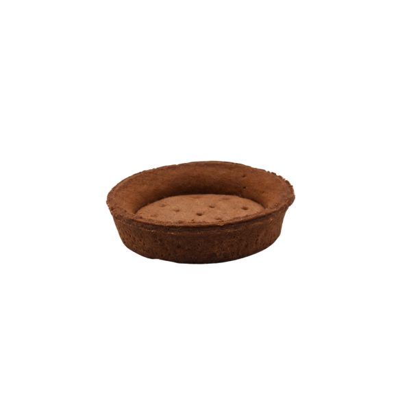 74mm chocolate tart shell, ready-to-fill baked pastry case for professional pastry and food service use